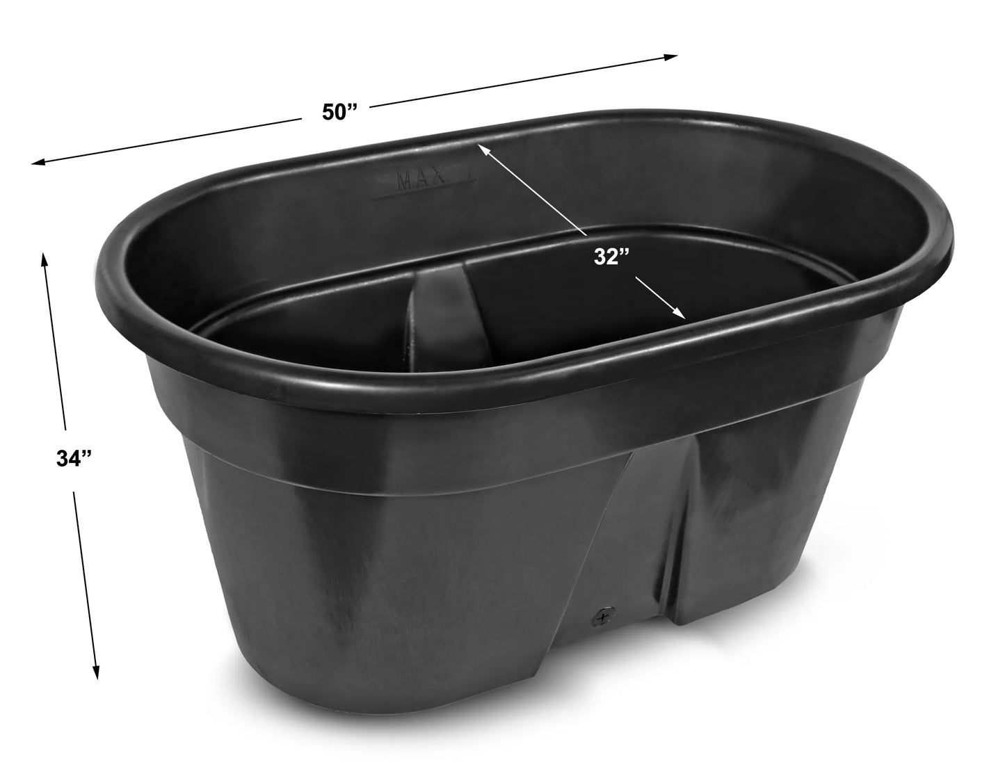Black Plastic Tub 100 gal No. 4010
